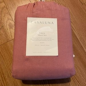 Casaluna queen size 100% linen sheet set